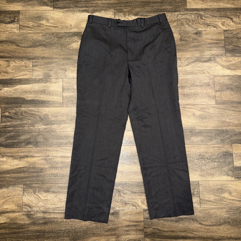 Brooks Brothers 346 Dress Pants 100% Wool Classic Fit Men's Size 35x30 Dark Grey